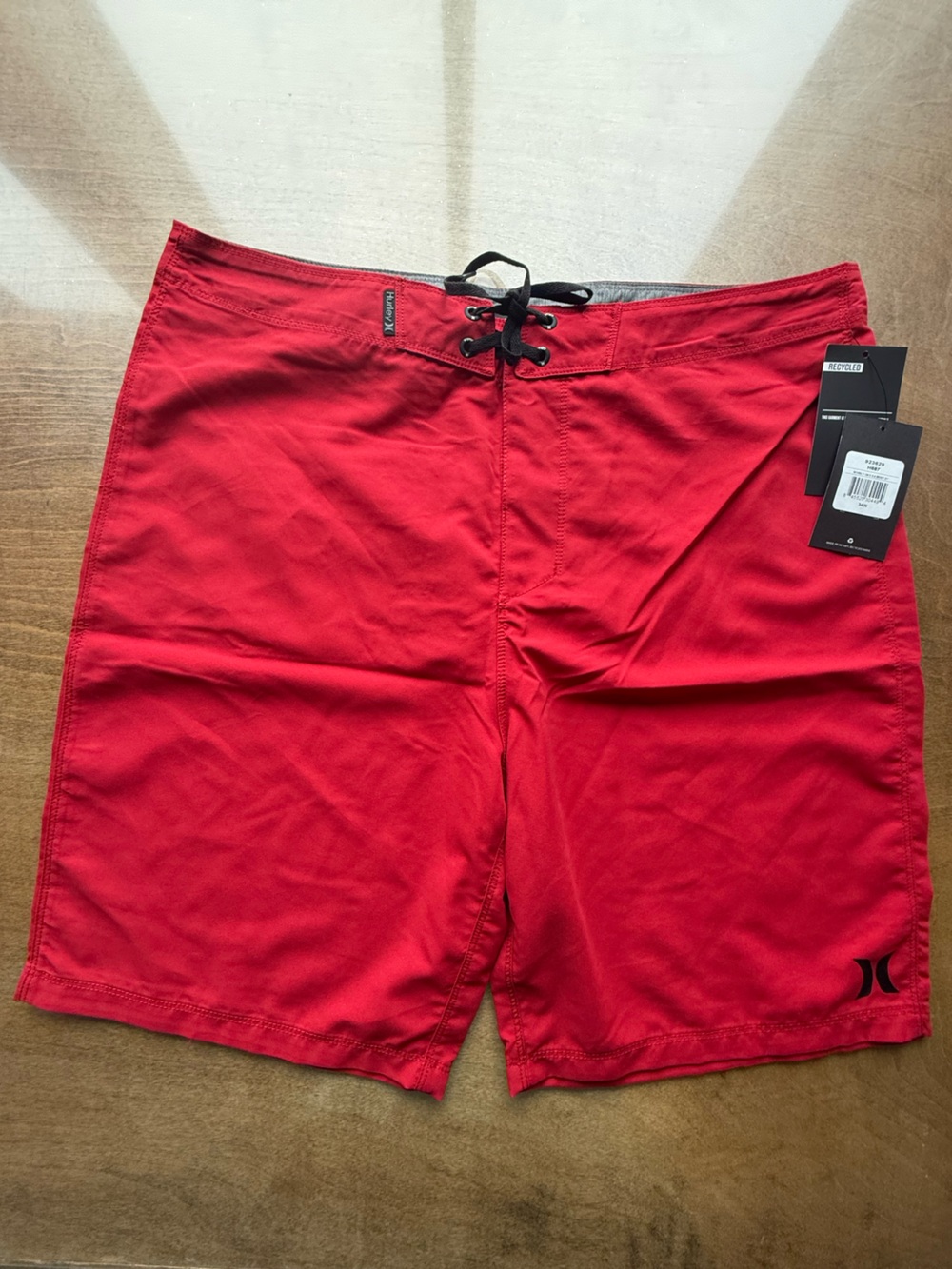 Hurley Men’s Red Board Shorts with Black Drawstring